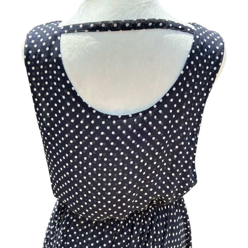 PinkyOtto Dress Polka Dot Dress Black White Assymetrical Hem Flouncy Small - Picture 6 of 13